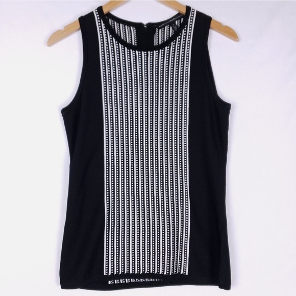 White House Black Market Tops - NWT WHITE HOUSE BLACK MARKET Black and White Tank Top small